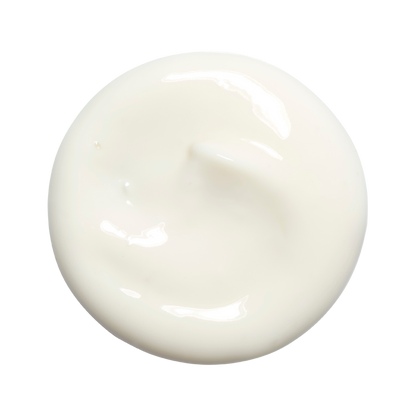 A circular blob of white cream