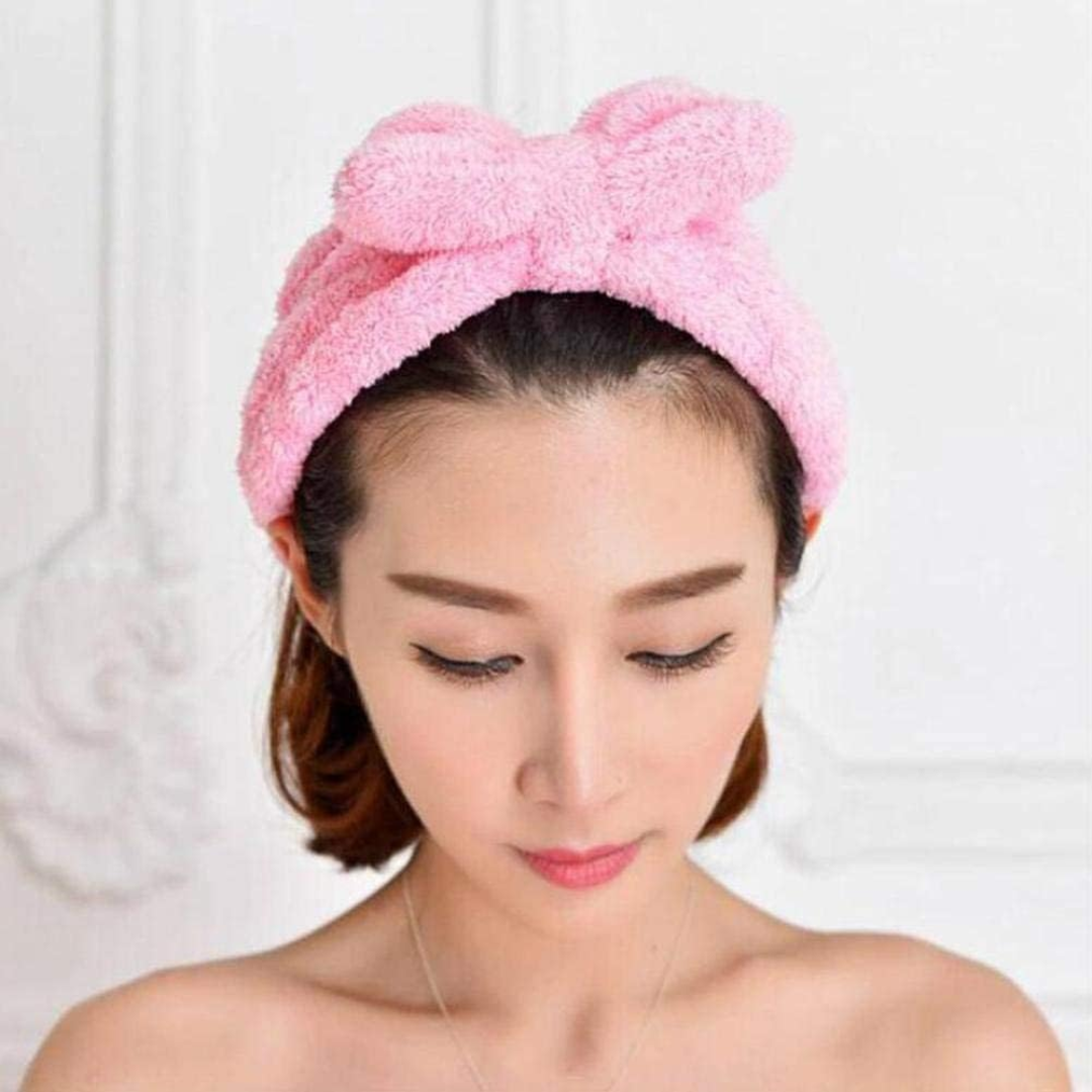 Kandi Trends Fluffy Bow Headband Baby Pink