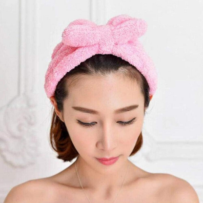 Kandi Trends Fluffy Bow Headband Baby Pink
