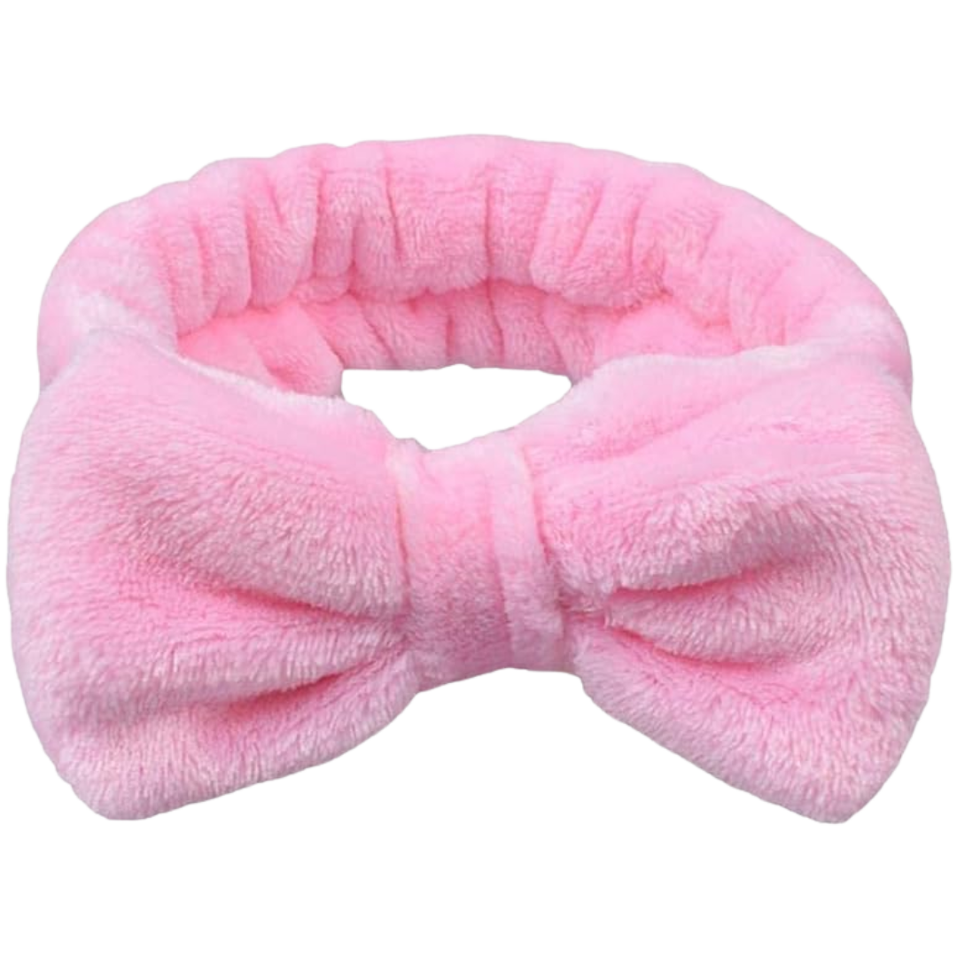 Kandi Trends Fluffy Bow Headband Baby Pink