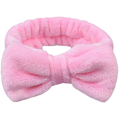 Kandi Trends Fluffy Bow Headband Baby Pink