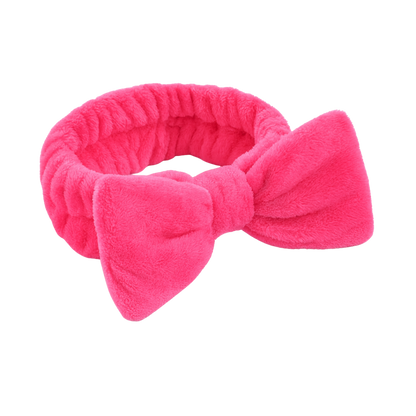 Kandi Trends Fluffy Bow Headband  Hot Pink