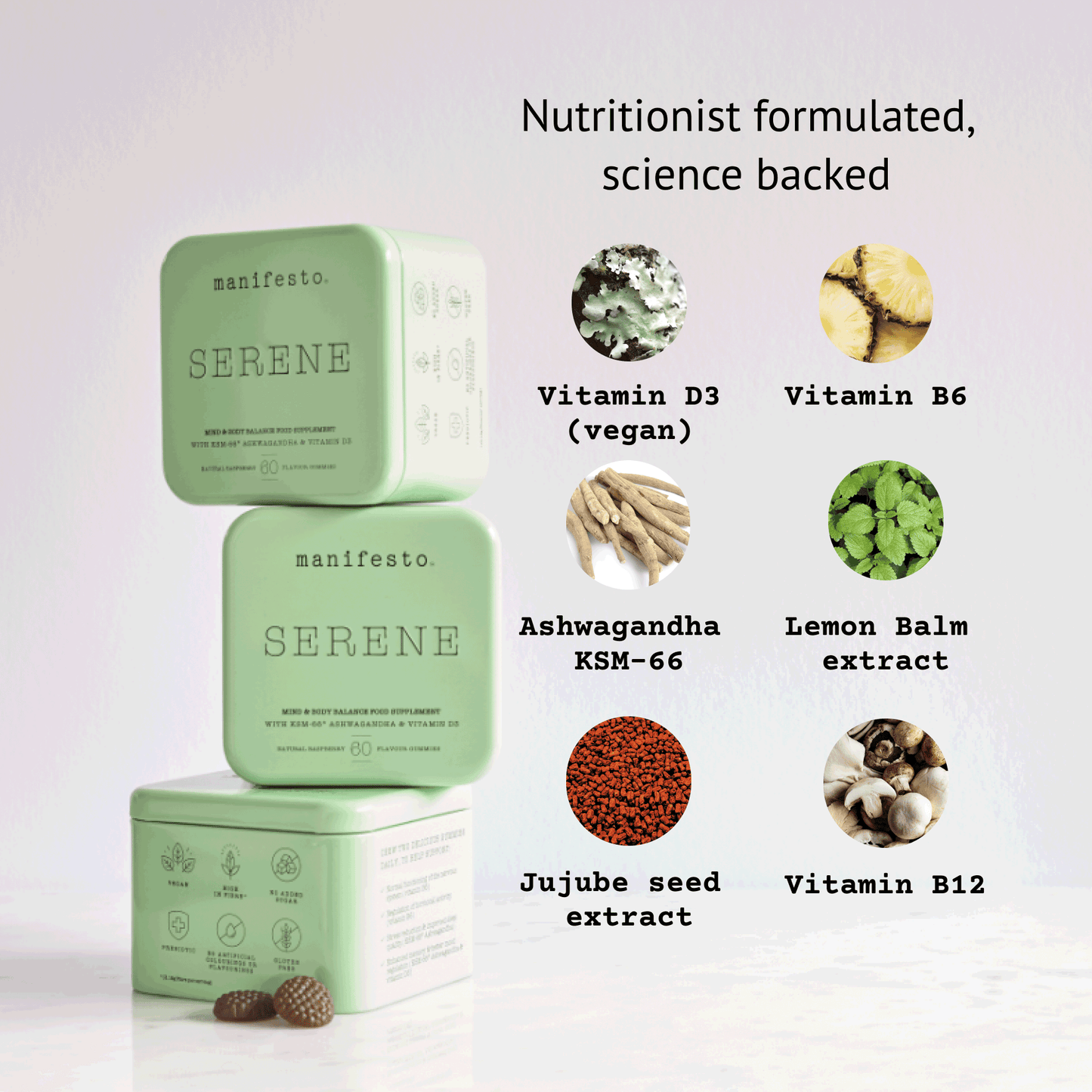 Manifesto Nutrition Serene Vitamin Gummies Refill